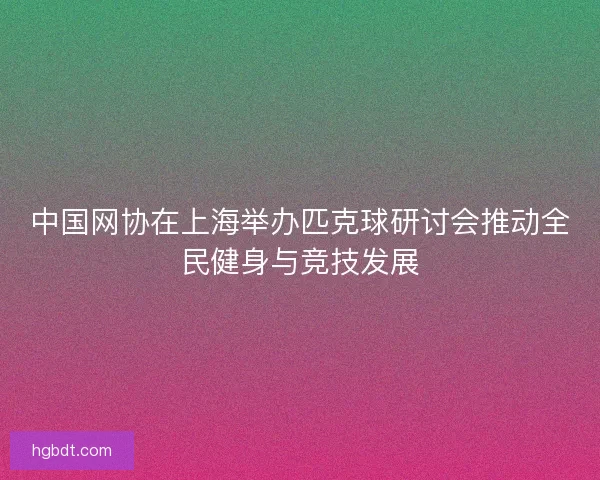 中国网协在上海举办匹克球研讨会推动全民健身与竞技发展